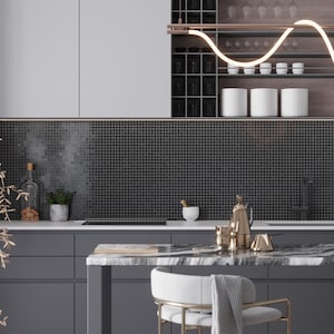 Jet Black 12x12 Polished Square Marble Mosaic Tile (5 pack, 5 sq ft/case)