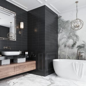 Black 4x12 Polished Marble Baseboard Tile Trim (10 pack, 3.33 sq ft/case)