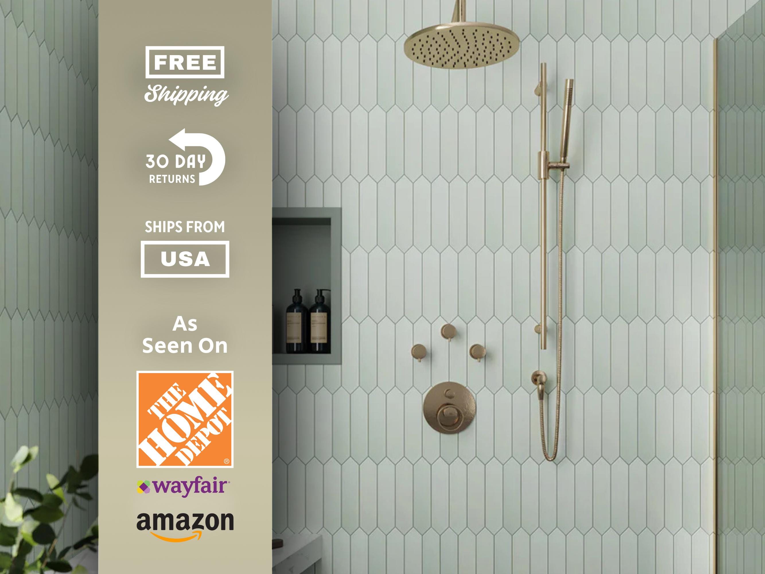 2x10 Vintage Green Ceramic Picket Tile Backsplash – Kitchen