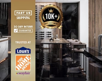 Black 24x48 Lappato Porcelain Tile Set, 2 Large Format Tiles for Bathroom Walls, Patio Floors, Outdoor Wall or Sleek Modern Interior Design