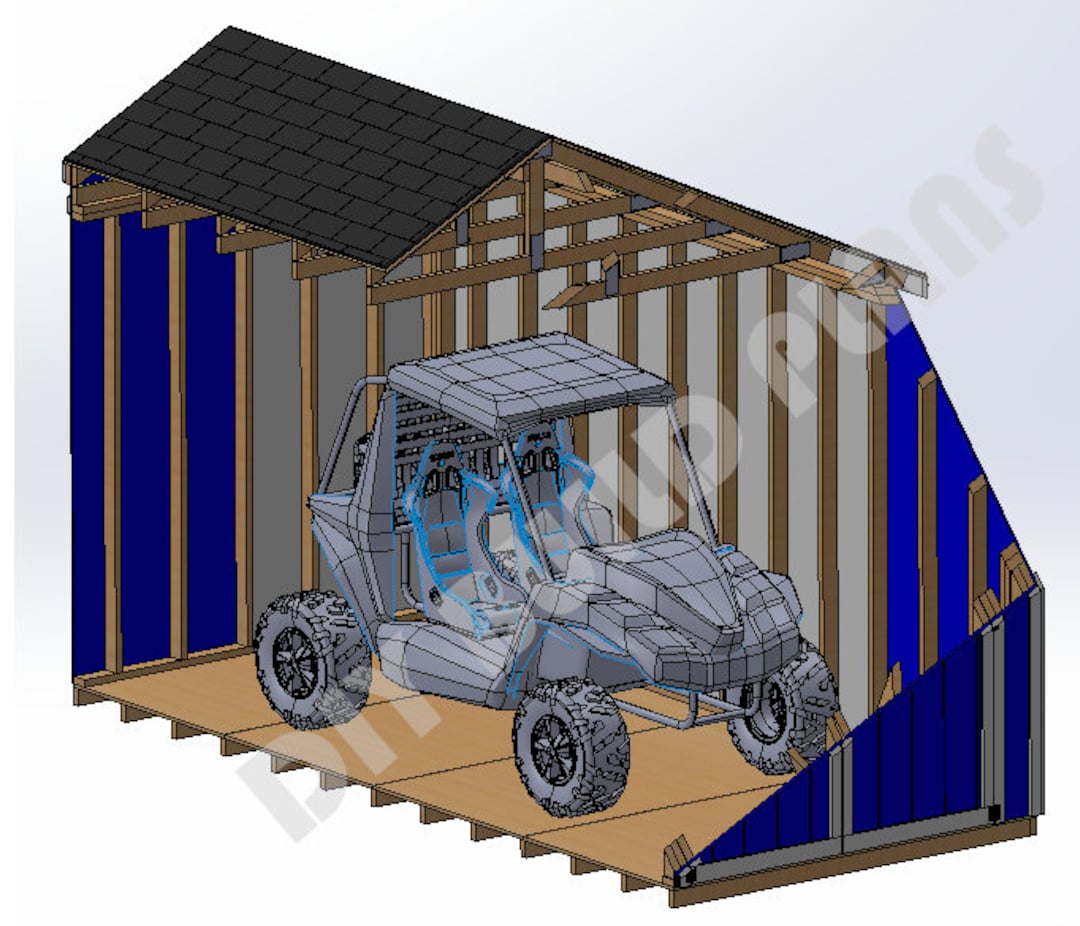 8' X 16' UTV ATV Shed Plan and Working Instructions, DIY - Etsy