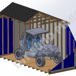 8&#39; x 14&#39; UTV ATV shed plan and working instructions, DIY