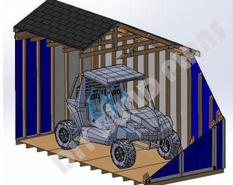 8' x 14' UTV ATV shed plan et instructions de travail, bricolage