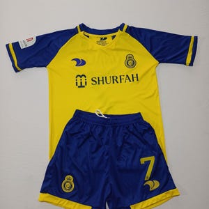 New  Al-Nassr Cristiano Ronaldo CR7 Home Soccer Uniform For Kids 2023/2024