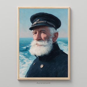 Vintage Ship Captain Art Print | Maritime Wall art | Nautical Coastal Home Decor | Fisherman Wall Art | Printable | Digital Download