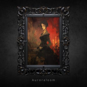 Vintage Gothic Victorian Woman Art Print | 19th Century Oil Painting Style | Moody Art Print | Dark Academia Portrait Decor
