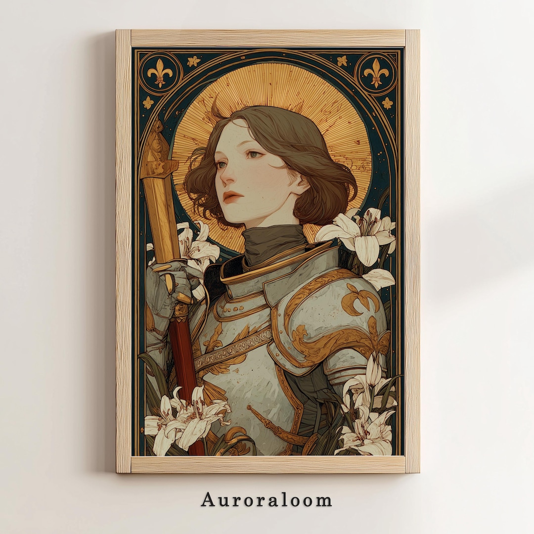 Medieval Joan of Arc Art Print | Medieval Saint Print | Knightcore ...