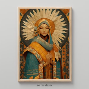 Pachamama Göttin Kunstdruck | Inka Göttin der Erde und der Fruchtbarkeit | Inka Mythologie | Mutter Erde | Göttin-Complex | Inka