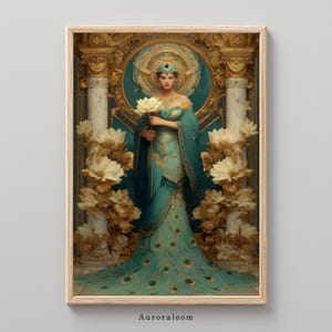 Hera Goddess Art Print | Nouveau Wall Art | Greek Goddess of Marriage and Women | Greek Mythology | Divine Feminine | Goddess Complex