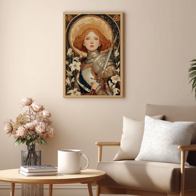 Medieval Joan of Arc Art Print | Medieval Saint Print | Knightcore ...