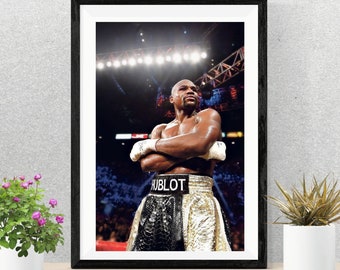 Floyd Mayweather Jr Poster | Floyd "Money" Mayweather Jr Boxing Photo | Intense Fight Scene | Boxing Legend Memorabilia |  Digital Printable