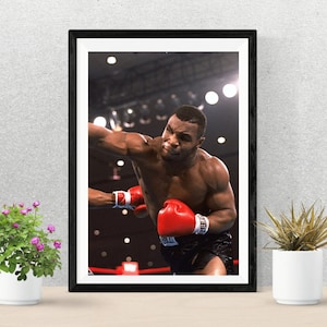 Mike Tyson Poster | Mike Tyson Vintage Boxing Photo | Intense Fight Scene | Boxing Legend Memorabilia |  Digital Printable