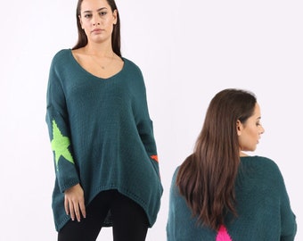 Baggy Knitted Jumpers for Women, Ladies Cosy Knitted Jumpers, Made in Italy Clothing