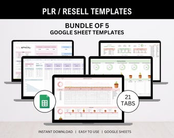 PLR Resell Spreadsheet Bundle, Google Sheets Templates