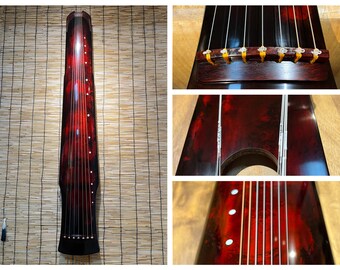 Collector Grade Handgefertigte Guqin, Jahrhundert altes altes Holz, Traditionelles Chinesisches Musikinstrument für Anfänger Fortgeschrittene 7-saitige Zither