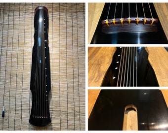 Collector Grade Handgefertigte Guqin, Jahrhundert altes altes Holz, Traditionelles Chinesisches Musikinstrument für Anfänger Fortgeschrittene 7-saitige Zither