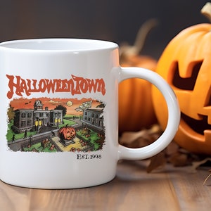 Halloweentown mug, 90s mug Halloween, Iced coffee cup, glass cup with lid, gift for her, Halloween gift, Halloween cup, 90s kid mug,