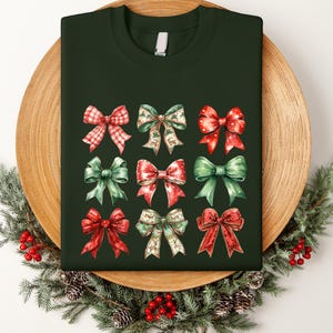 Christmas Coquette Bow Shirt: Red & Green Holiday Tee