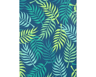 Blue and Green Tropical Leaf Rug / Coastal Rug / Botanical Rug / Tropical Decor / Jungle Theme / Jungle Nursery / Area Rug Living Room Rug
