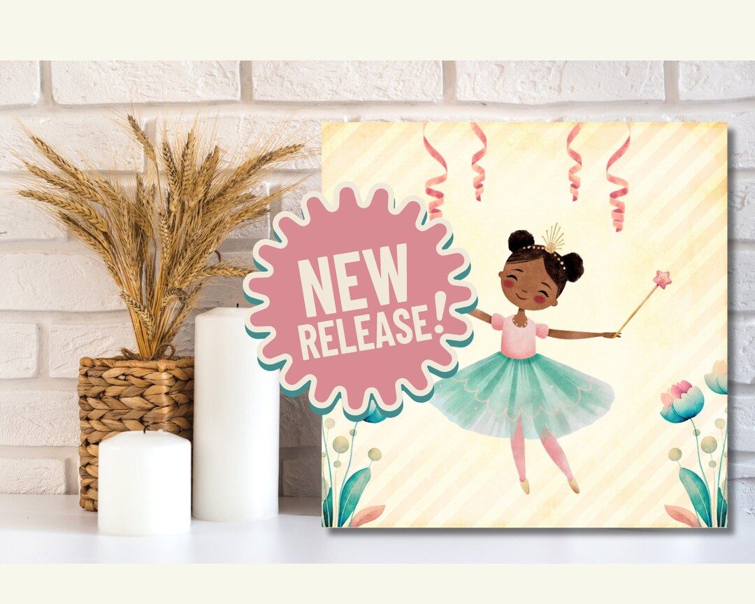 Ballerina Canvas Wall Art With Vintage Background / Canvas Wall Art