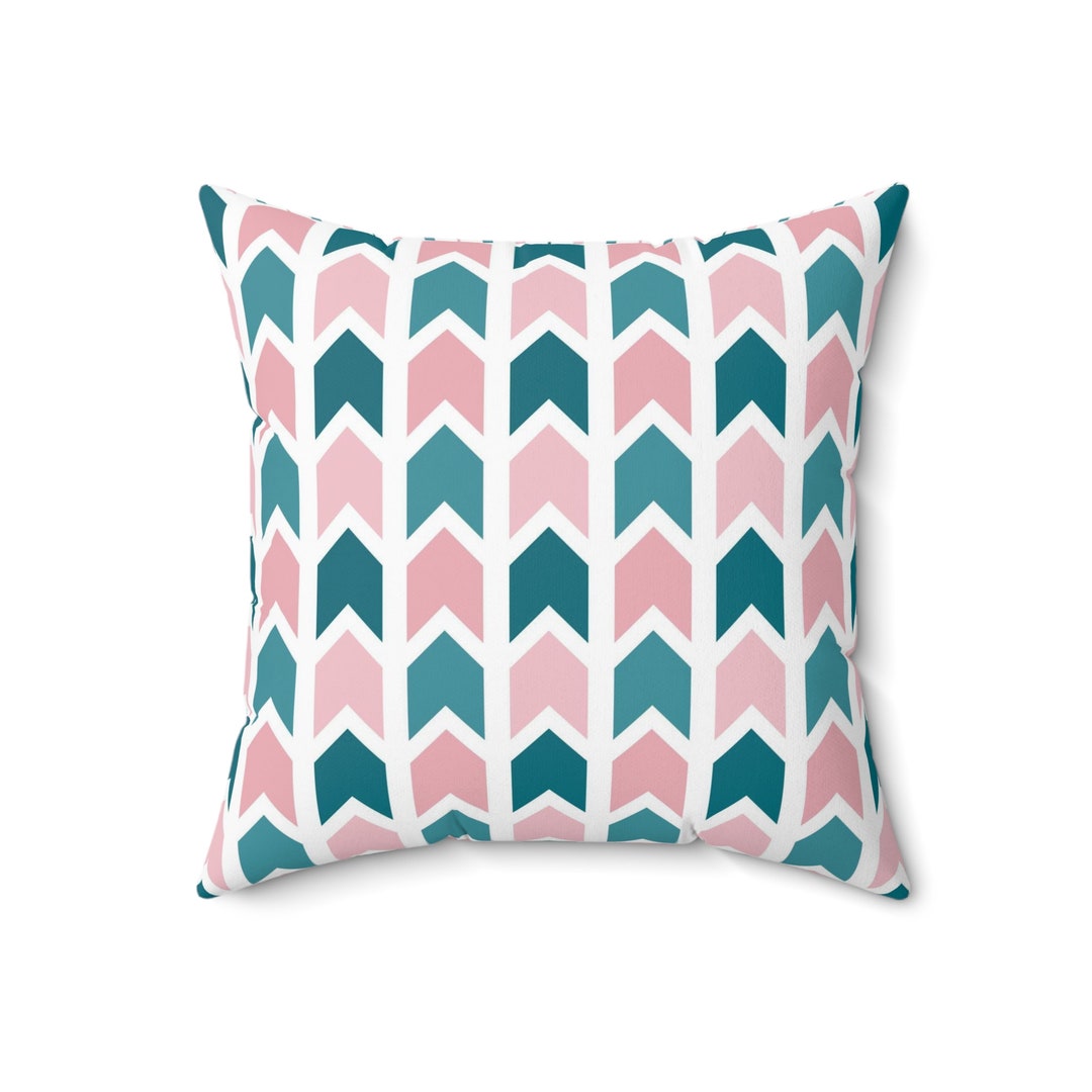 Pink and Teal Arrow Accent Pillow / Kid Room Decor / Baby Room Etsy