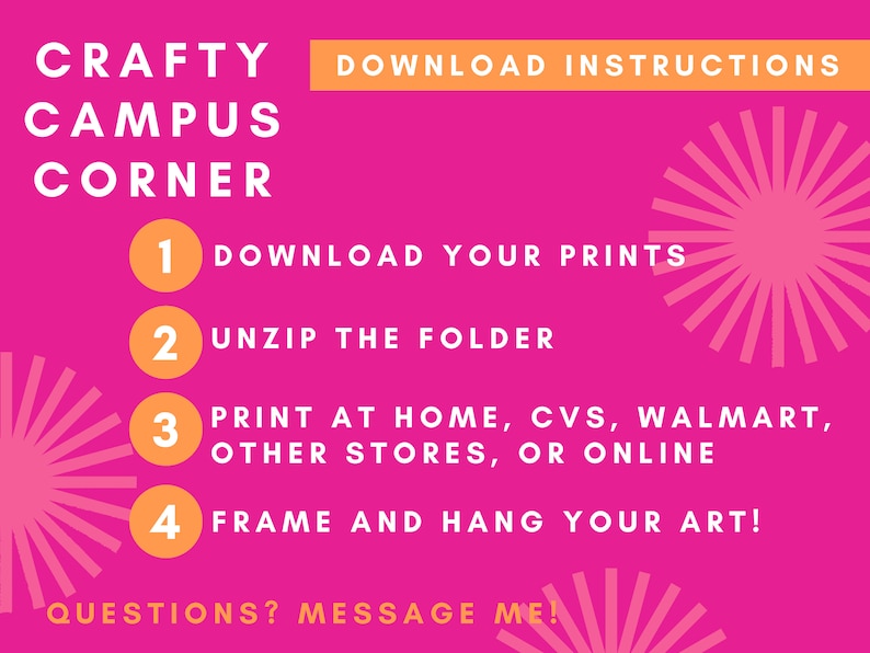 Custom College Apartment Prints: Personalized University Wall Art (Digital Download) image 3