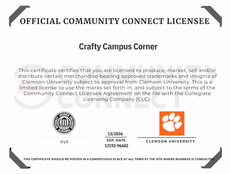 Clemson 2026 Licensed art