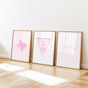 custom pink college wall art
