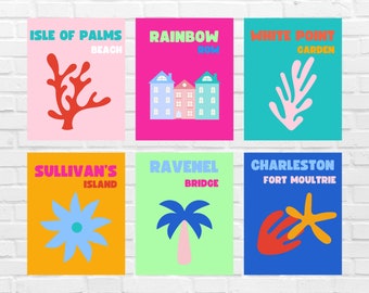Charleston Wall Art Prints: Preppy Pastel Decor (Digital Download)