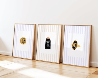 Clemson Ring 2025 Digital Art Prints | Set of 3 Coastal Chic Clemson Posters | Trendy Coquette Decor for Dorms and Living Spaces