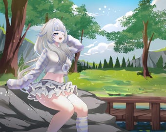 Custom Anime Illustration, Original Character, Model Concept, Loading Screen, Anime Fanart, Yumeship art