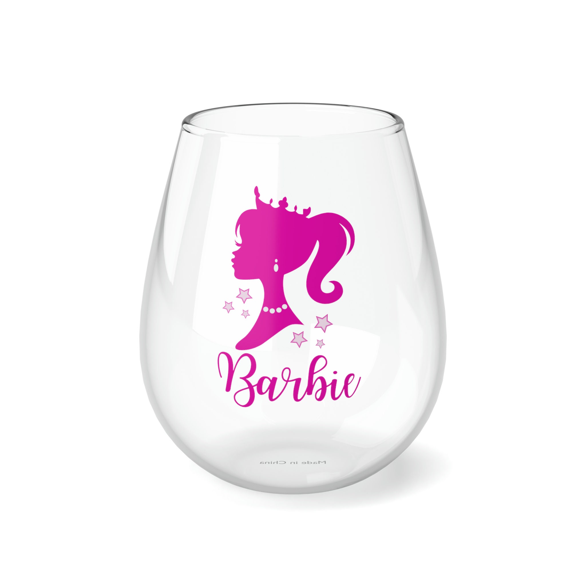 Barbie Tumbler Glass Barbie Stemless Wine Glass Barbie 