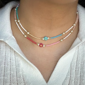 Name Necklace Beaded Custom Name Choker Personalized Best Friend Name Necklace Personalized Name Necklace Custom Beaded Name Jewelry Set