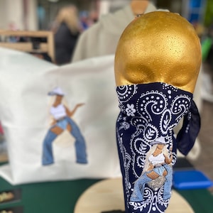 カウボーイベイトリビュートバンダナ - 特大 27 インチ 刺繍入りウエスタンカウボーイ風バンダナ