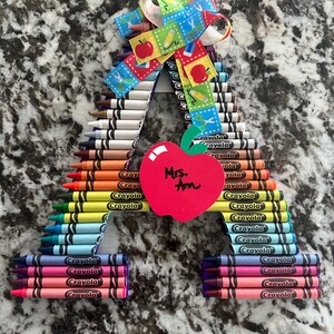 Teacher | Kids | Gift | Custom Crayon Monogram Letter on wood