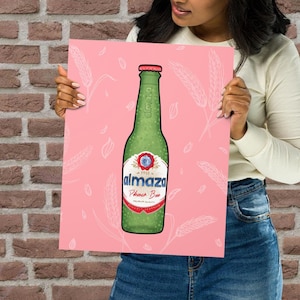 Almaza art print, Lebanese wall art, Lebanese beer poster