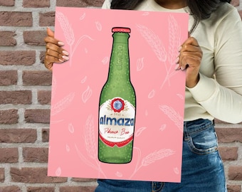 Almaza art print, Lebanese wall art, Lebanese beer poster