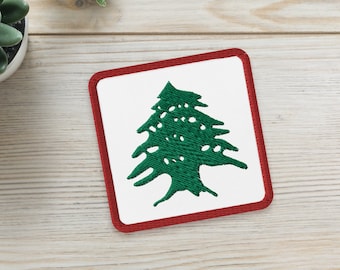 Lebanese cedar tree embroidered patch, Lebanon patch, Lebanon flag patch, Lebanon cedar badge