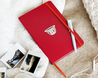Cuaderno encuadernado en tapa dura de café libanés - Regalo libanés Amante del café libanés Cuaderno de café árabe Diario de café libanés