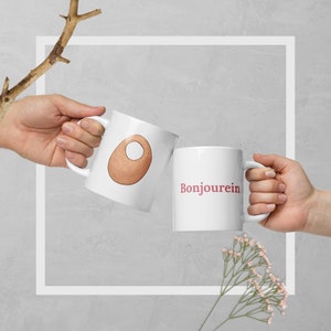 White glossy mug - Kaake & Bonjourein - Lebanon mug - Lebanese mug - Lebanon gift - Lebanese coffee - Lebanese tea - Lebanon souvenir