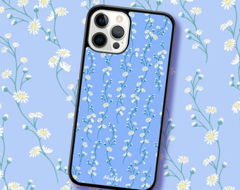 Blue Vines iPhone & Samsung Case Floral Blue Coquette, Tumbler,  Sunflower, Simple, Sunset, Water ,Vines, Aesthetic