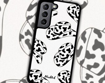 Cowboy Cow iPhone & Samsung Case Country Cow Coquette, Tumbler,  Handmade, Simple, Iced Coffee