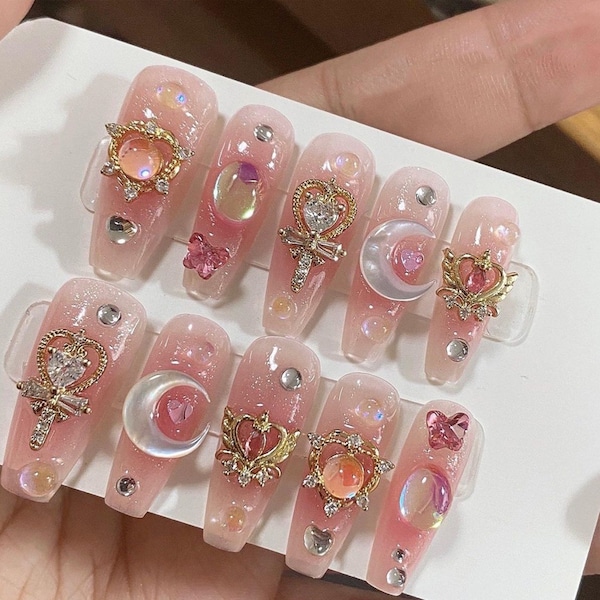 Kawaii Fake Nails - Etsy