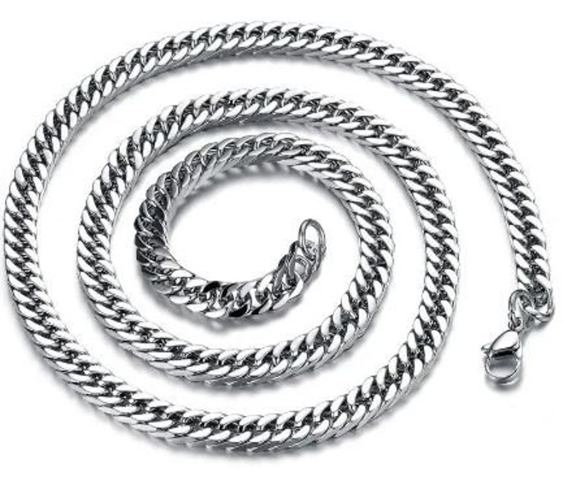 Vnox 24 Men's Stainless Steel Cuban Chain Necklace Simple Cross Gold