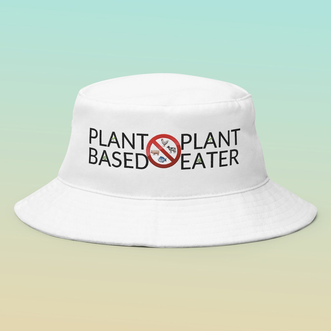 PLANT EATER Bucket Hat by Mojiog Full Brim Sun Protection Cap W/ Bold