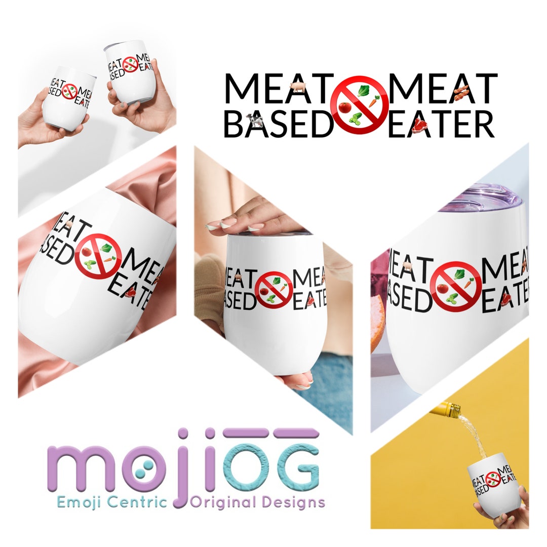 MEAT EATER Wine Tumbler by Mojiog White W/ Fun Emoji Modern Etsy