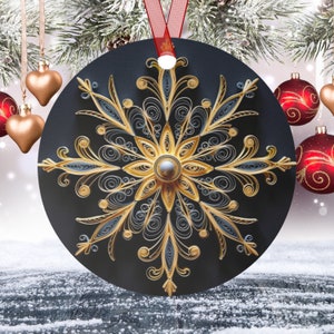 Gold Christmas Baubles Clipart, Black and Gold Christmas Balls