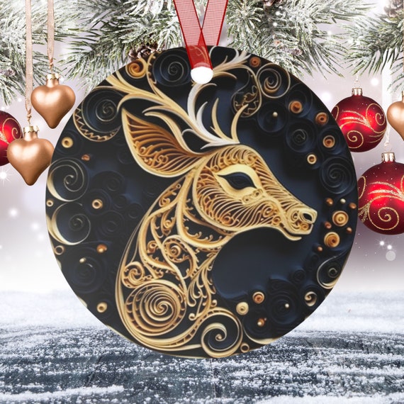 Black and sale gold christmas decor