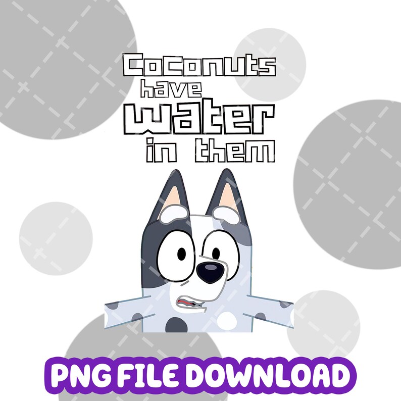 Muffin Coconuts Have Water in Them Png Muffin Bluey Png Etsy