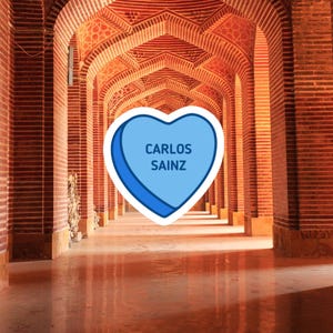 Carlos Sainz Candy Heart Sticker | Cute F1-Inspired Decal